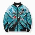 Port Adelaide Power Australian Football Bomber Puffer Jacket Powerful Superhero Mascot - Bold Team Colors