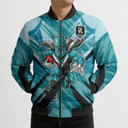 Port Adelaide Power Australian Football Bomber Puffer Jacket Powerful Superhero Mascot - Bold Team Colors
