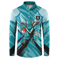 Port Adelaide Power Australian Football Button Sweatshirt Powerful Superhero Mascot - Bold Team Colors