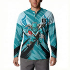 Port Adelaide Power Australian Football Button Sweatshirt Powerful Superhero Mascot - Bold Team Colors