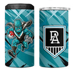 Port Adelaide Power Australian Football 4 in 1 Can Cooler Tumbler Powerful Superhero Mascot - Bold Team Colors