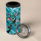 Port Adelaide Power Australian Football 4 in 1 Can Cooler Tumbler Powerful Superhero Mascot - Bold Team Colors
