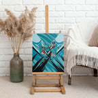 Port Adelaide Power Australian Football Canvas Wall Art Powerful Superhero Mascot - Bold Team Colors