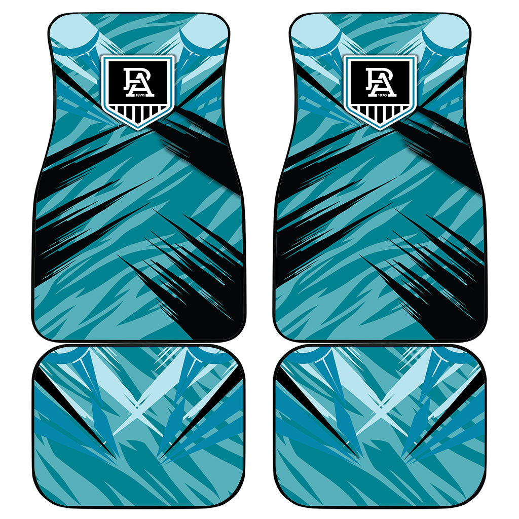 Port Adelaide Power Australian Football Car Mats Powerful Superhero Mascot - Bold Team Colors