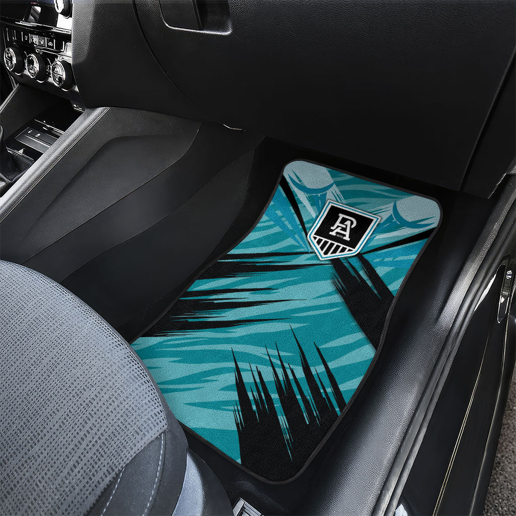 Port Adelaide Power Australian Football Car Mats Powerful Superhero Mascot - Bold Team Colors