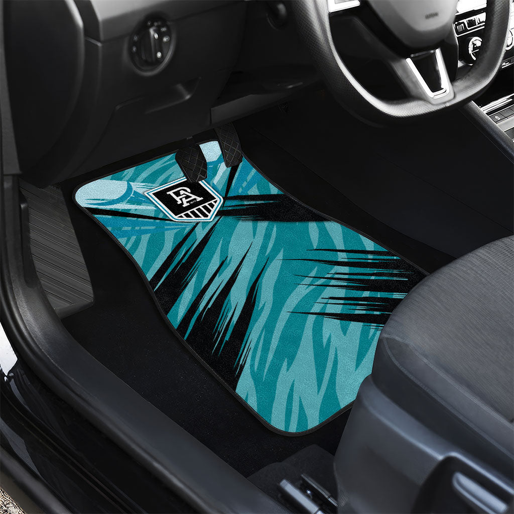 Port Adelaide Power Australian Football Car Mats Powerful Superhero Mascot - Bold Team Colors