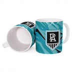 Port Adelaide Power Australian Football Ceramic Mug Powerful Superhero Mascot - Bold Team Colors