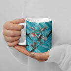 Port Adelaide Power Australian Football Ceramic Mug Powerful Superhero Mascot - Bold Team Colors