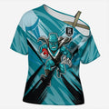 Port Adelaide Power Australian Football Cross Shoulder Shirt Powerful Superhero Mascot - Bold Team Colors