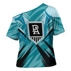 Port Adelaide Power Australian Football Cross Shoulder Shirt Powerful Superhero Mascot - Bold Team Colors