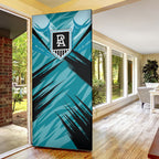 Port Adelaide Power Australian Football Door Cover Powerful Superhero Mascot - Bold Team Colors