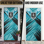 Port Adelaide Power Australian Football Door Cover Powerful Superhero Mascot - Bold Team Colors