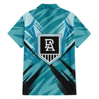 Port Adelaide Power Australian Football Family Matching Summer Maxi Dress and Hawaiian Shirt Powerful Superhero Mascot - Bold Team Colors