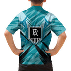 Port Adelaide Power Australian Football Family Matching Tank Maxi Dress and Hawaiian Shirt Powerful Superhero Mascot - Bold Team Colors