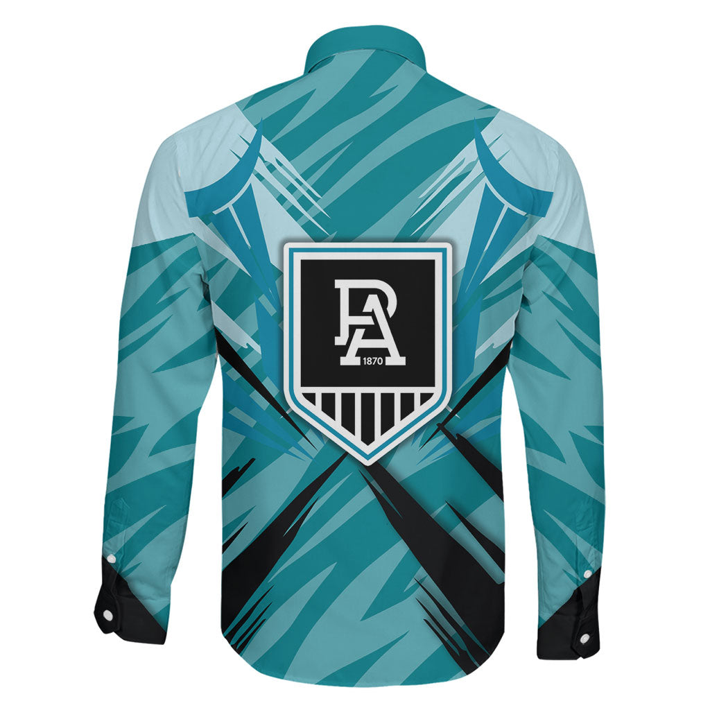 Port Adelaide Power Australian Football Family Matching Tank Maxi Dress and Hawaiian Shirt Powerful Superhero Mascot - Bold Team Colors