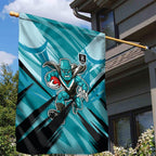 Port Adelaide Power Australian Football Garden Flag Powerful Superhero Mascot - Bold Team Colors