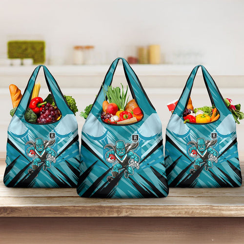 Port Adelaide Power Australian Football Grocery Bag Powerful Superhero Mascot - Bold Team Colors