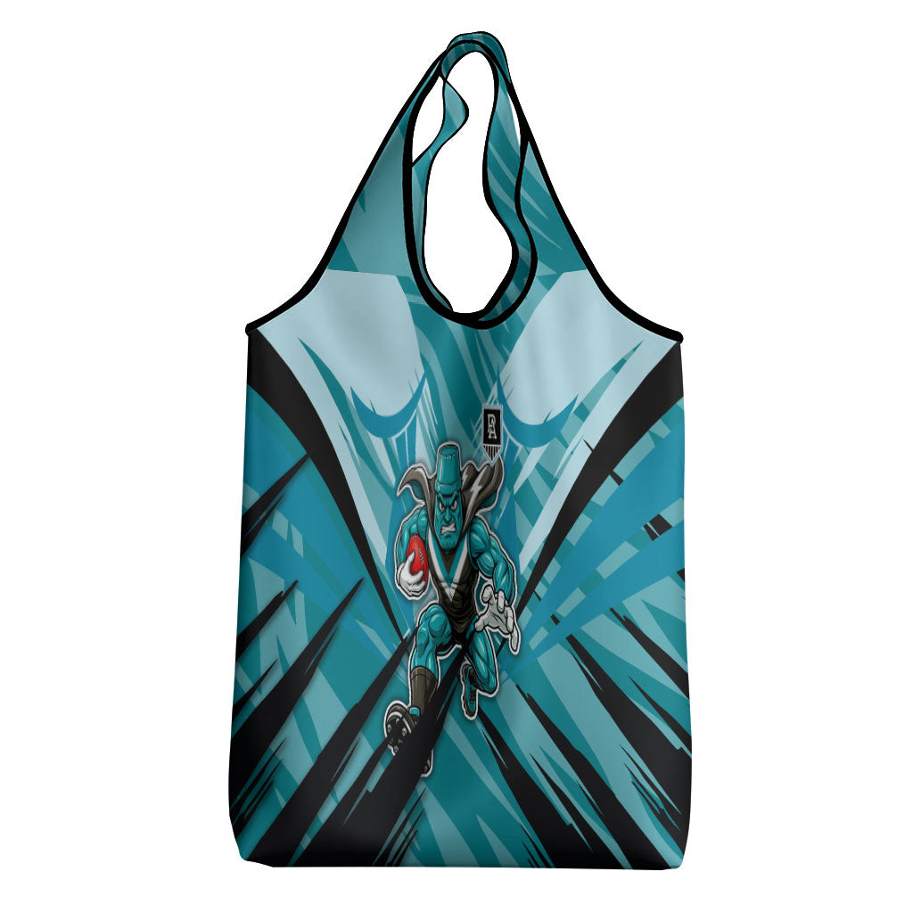 Port Adelaide Power Australian Football Grocery Bag Powerful Superhero Mascot - Bold Team Colors