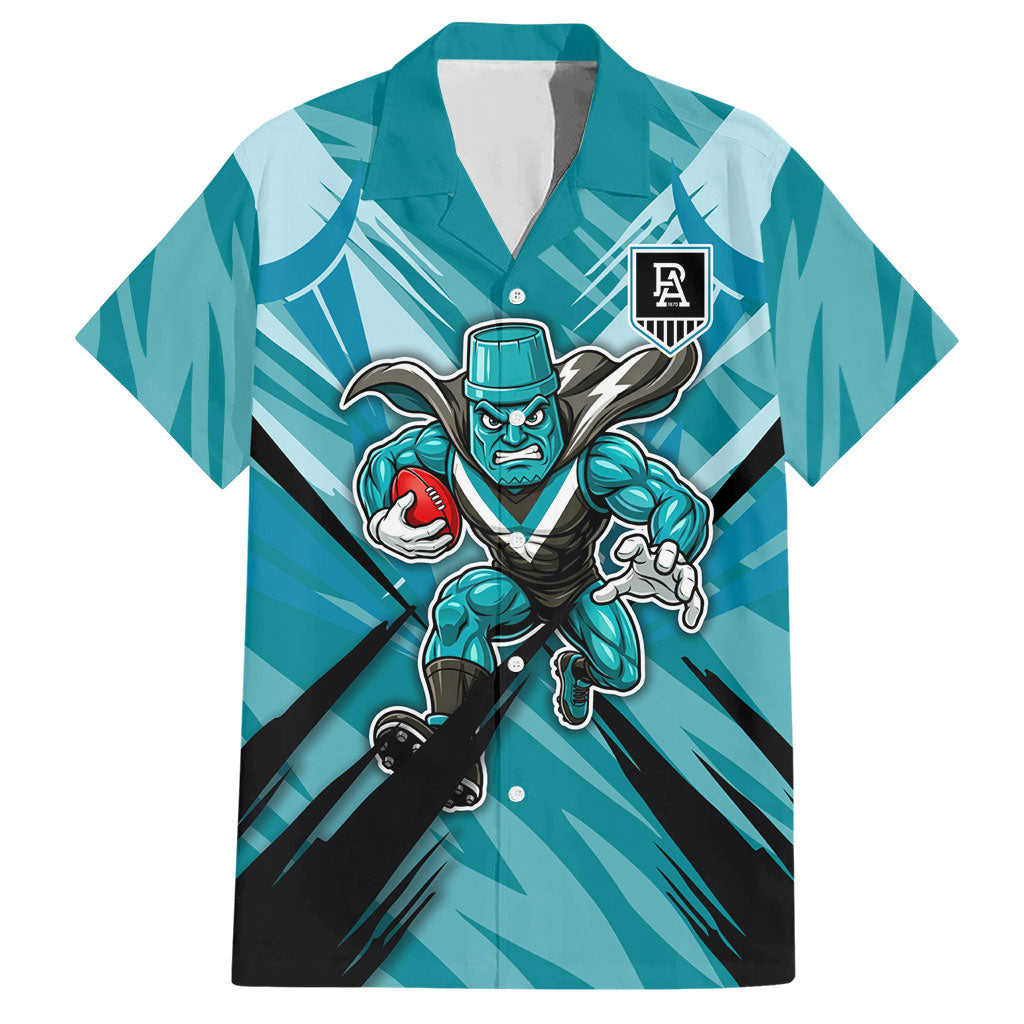 Port Adelaide Power Australian Football Hawaiian Shirt Powerful Superhero Mascot - Bold Team Colors