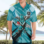 Port Adelaide Power Australian Football Hawaiian Shirt Powerful Superhero Mascot - Bold Team Colors