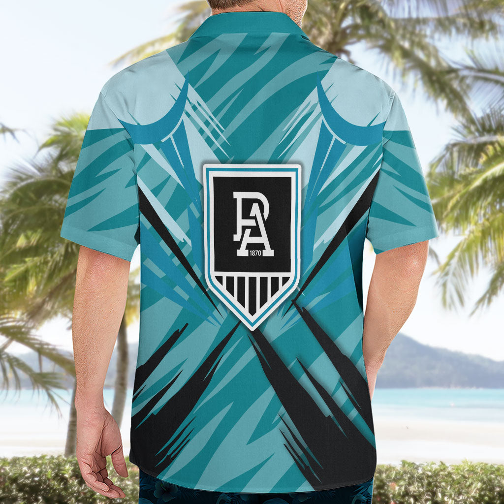 Port Adelaide Power Australian Football Hawaiian Shirt Powerful Superhero Mascot - Bold Team Colors