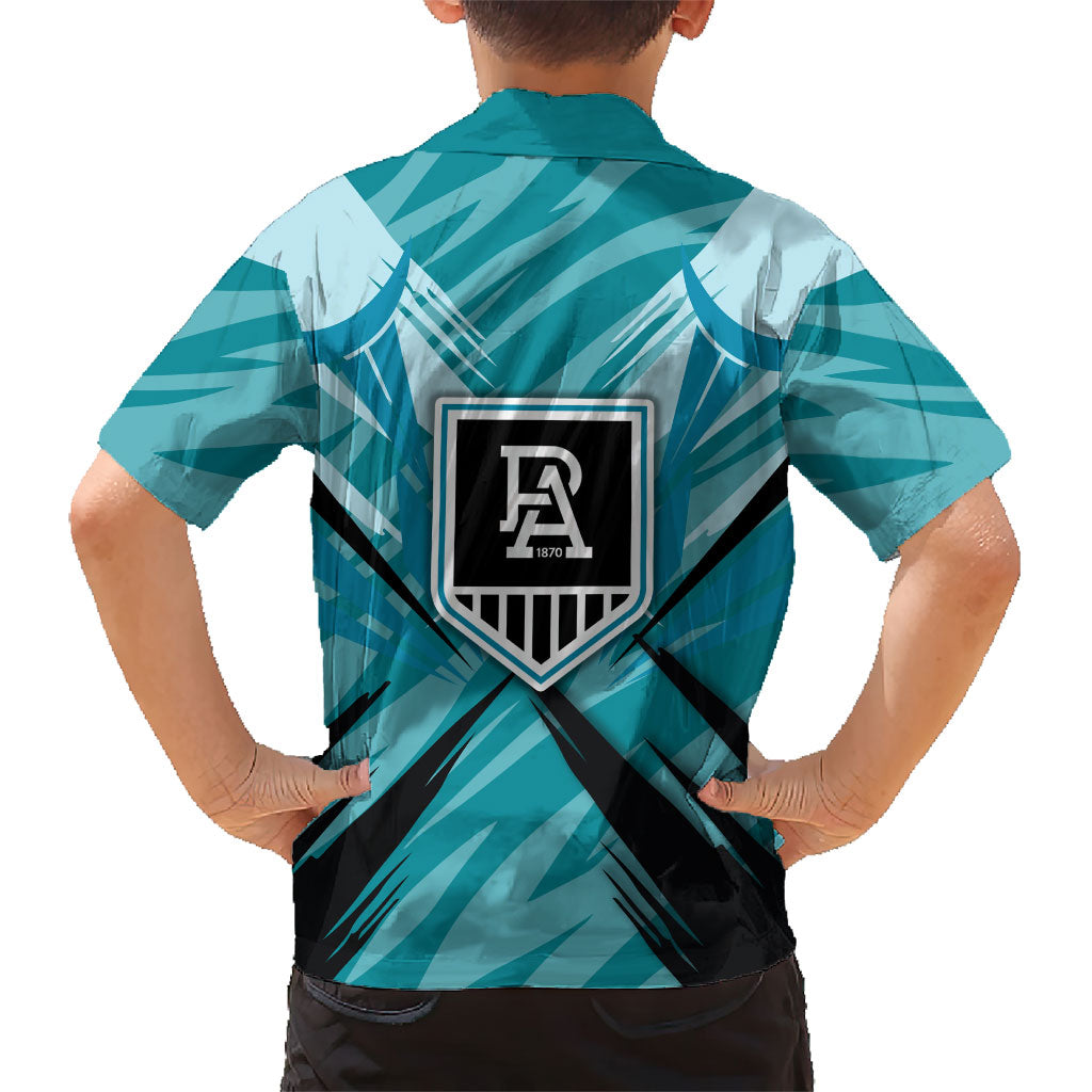 Port Adelaide Power Australian Football Hawaiian Shirt Powerful Superhero Mascot - Bold Team Colors