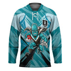 Port Adelaide Power Australian Football Hockey Jersey Powerful Superhero Mascot - Bold Team Colors