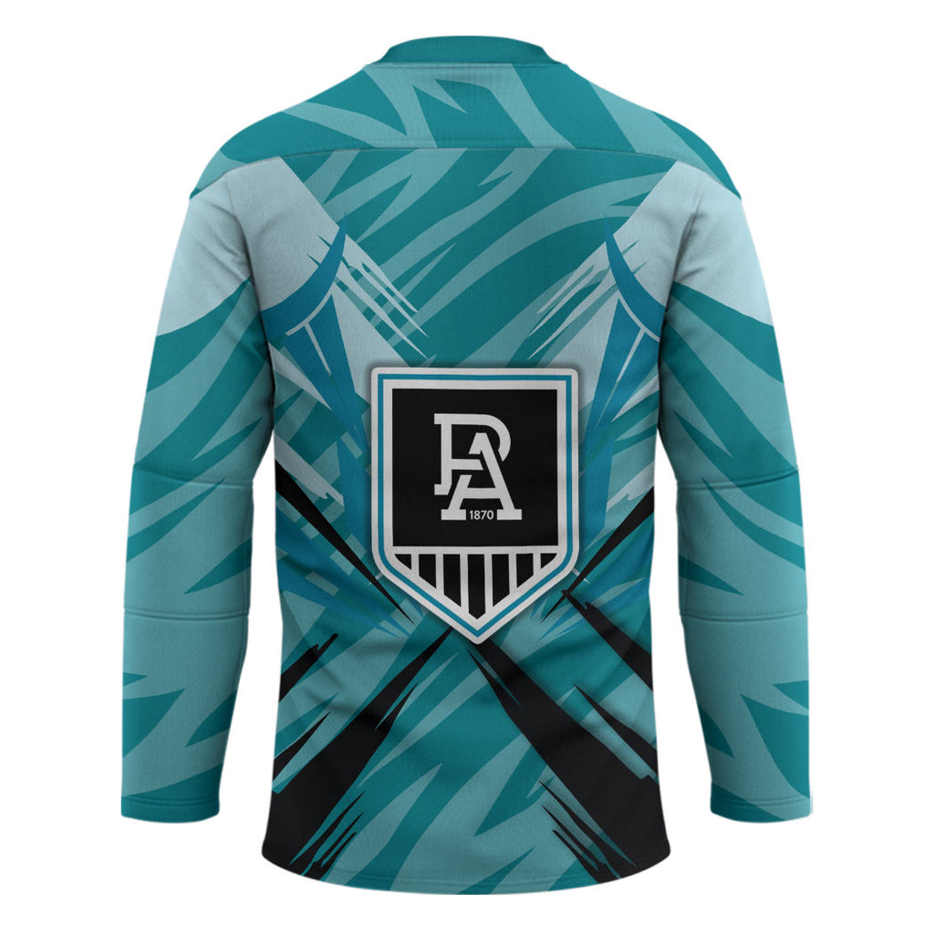 Port Adelaide Power Australian Football Hockey Jersey Powerful Superhero Mascot - Bold Team Colors