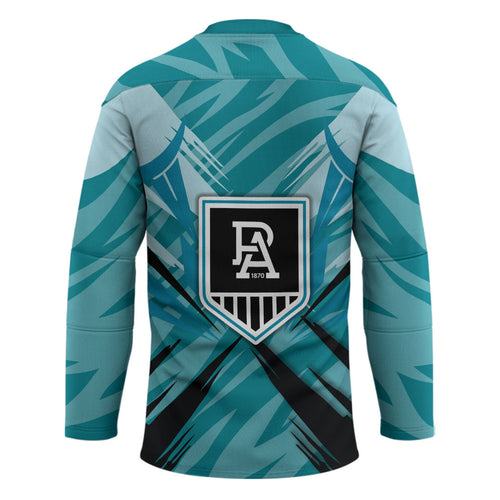 Port Adelaide Power Australian Football Hockey Jersey Powerful Superhero Mascot - Bold Team Colors