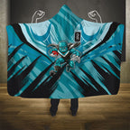 Port Adelaide Power Australian Football Hooded Blanket Powerful Superhero Mascot - Bold Team Colors