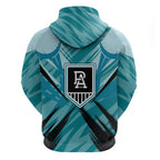 Port Adelaide Power Australian Football Hoodie Powerful Superhero Mascot - Bold Team Colors