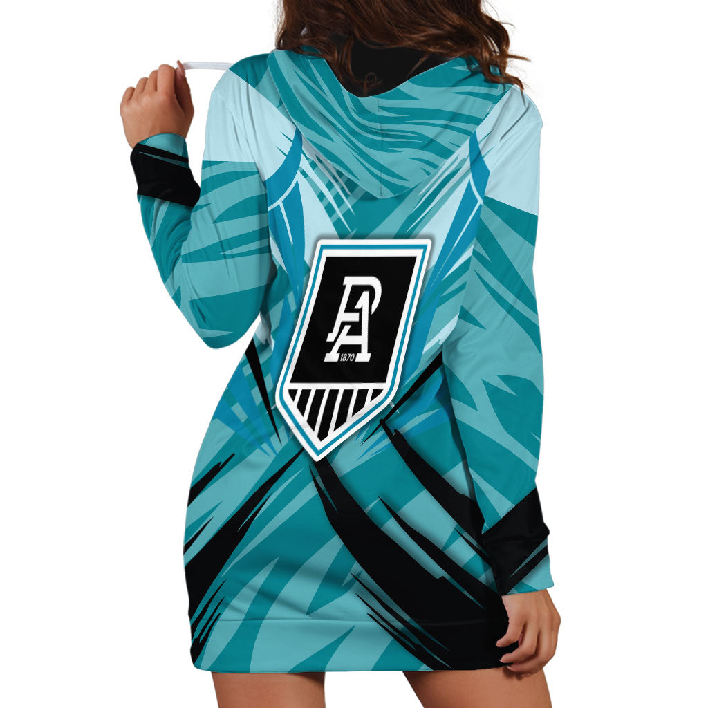 Port Adelaide Power Australian Football Hoodie Dress Powerful Superhero Mascot - Bold Team Colors