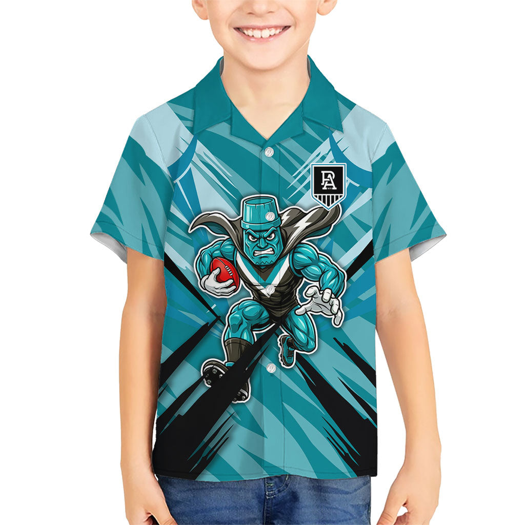 Port Adelaide Power Australian Football Kid Hawaiian Shirt Powerful Superhero Mascot - Bold Team Colors