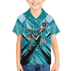 Port Adelaide Power Australian Football Kid Hawaiian Shirt Powerful Superhero Mascot - Bold Team Colors