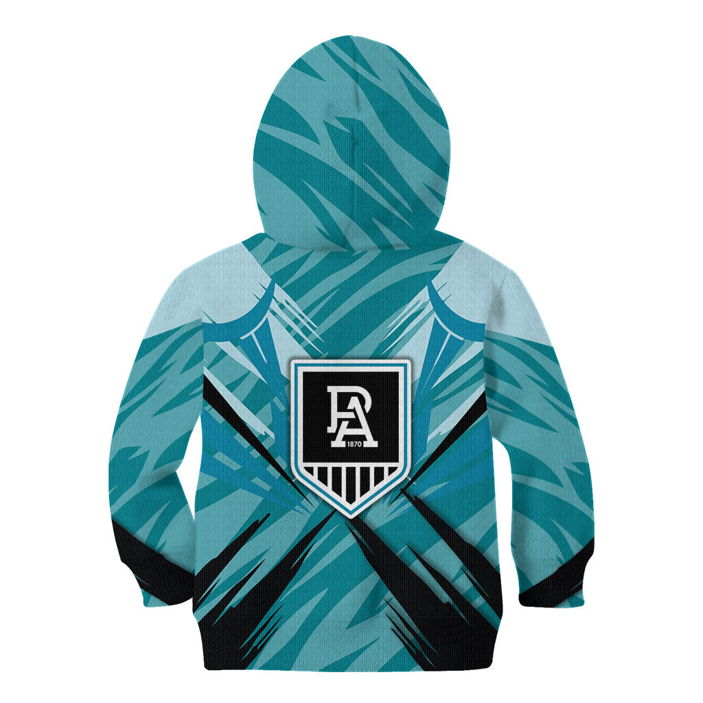 Port Adelaide Power Australian Football Kid Hoodie Powerful Superhero Mascot - Bold Team Colors