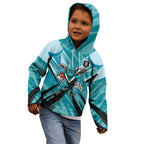Port Adelaide Power Australian Football Kid Hoodie Powerful Superhero Mascot - Bold Team Colors