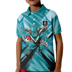 Port Adelaide Power Australian Football Kid Polo Shirt Powerful Superhero Mascot - Bold Team Colors