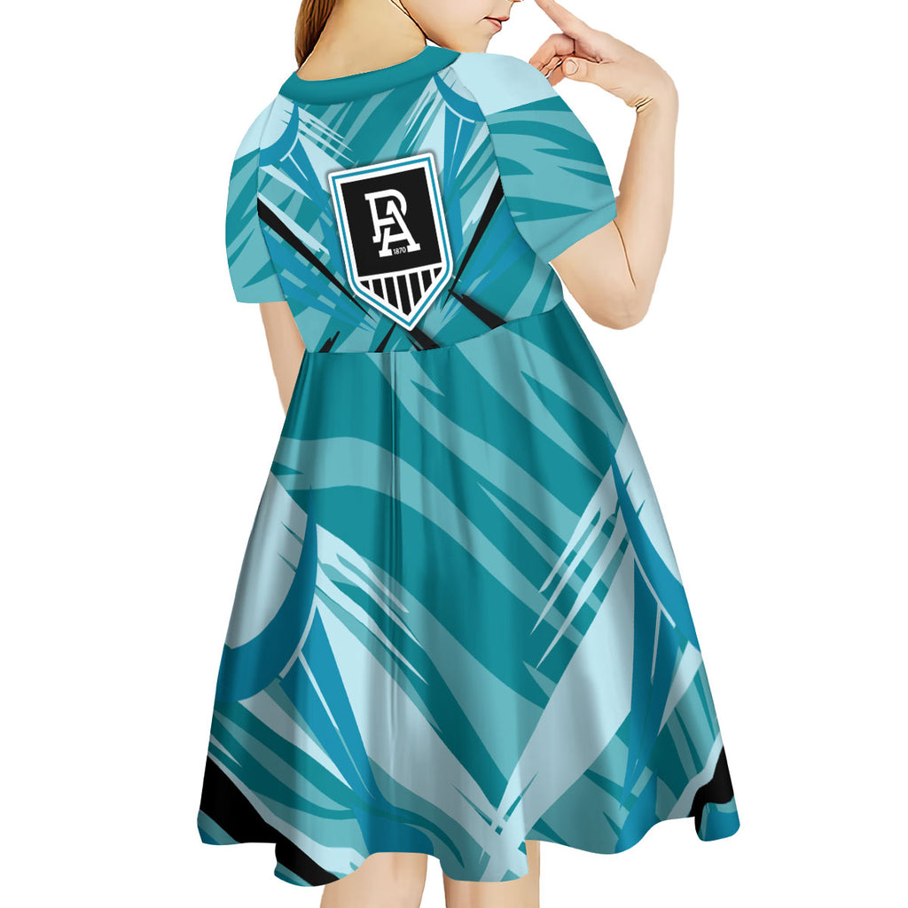 Port Adelaide Power Australian Football Kid Short Sleeve Dress Powerful Superhero Mascot - Bold Team Colors
