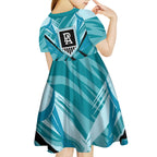 Port Adelaide Power Australian Football Kid Short Sleeve Dress Powerful Superhero Mascot - Bold Team Colors