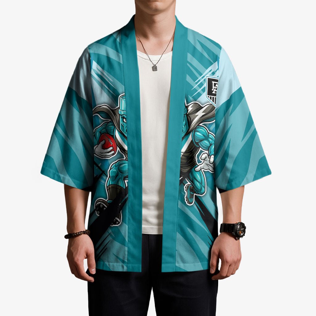 Port Adelaide Power Australian Football Kimono Powerful Superhero Mascot - Bold Team Colors