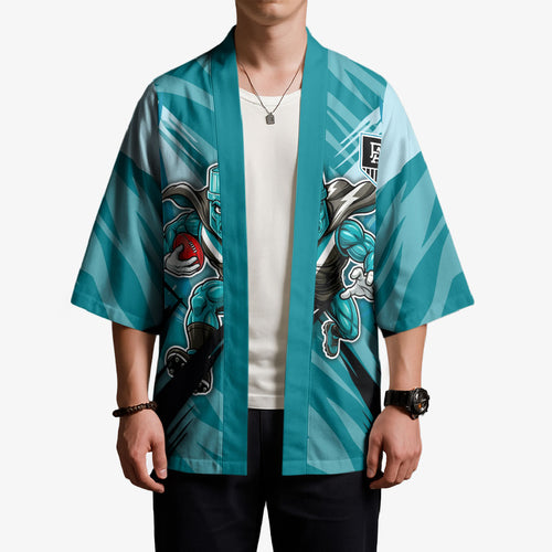 Port Adelaide Power Australian Football Kimono Powerful Superhero Mascot - Bold Team Colors