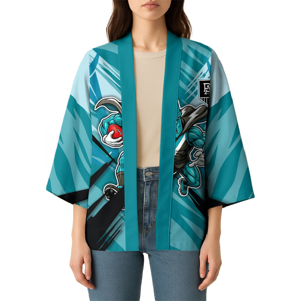 Port Adelaide Power Australian Football Kimono Powerful Superhero Mascot - Bold Team Colors
