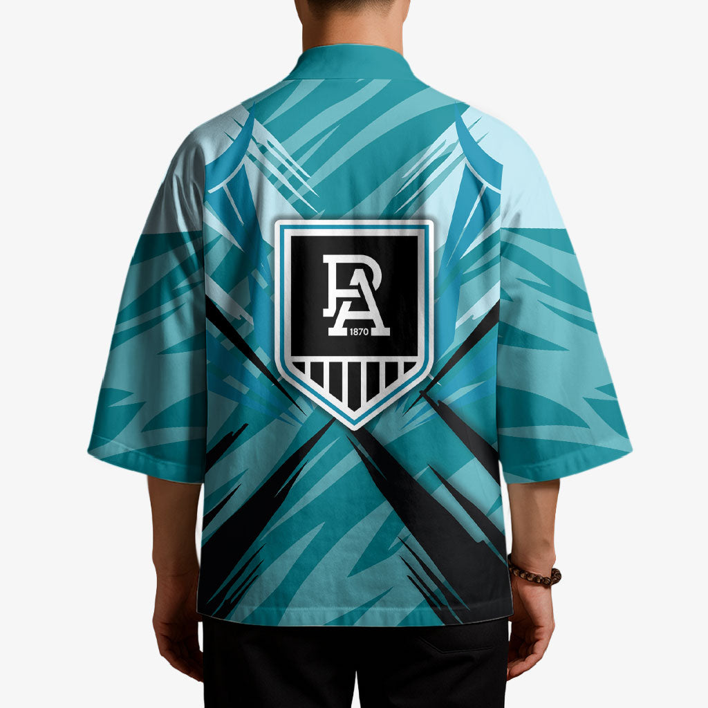 Port Adelaide Power Australian Football Kimono Powerful Superhero Mascot - Bold Team Colors