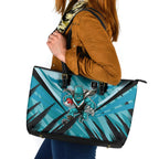 Port Adelaide Power Australian Football Leather Tote Bag Powerful Superhero Mascot - Bold Team Colors