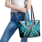 Port Adelaide Power Australian Football Leather Tote Bag Powerful Superhero Mascot - Bold Team Colors