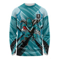 Port Adelaide Power Australian Football Long Sleeve Shirt Powerful Superhero Mascot - Bold Team Colors