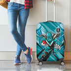 Port Adelaide Power Australian Football Luggage Cover Powerful Superhero Mascot - Bold Team Colors
