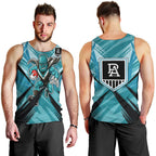 Port Adelaide Power Australian Football Men Tank Top Powerful Superhero Mascot - Bold Team Colors