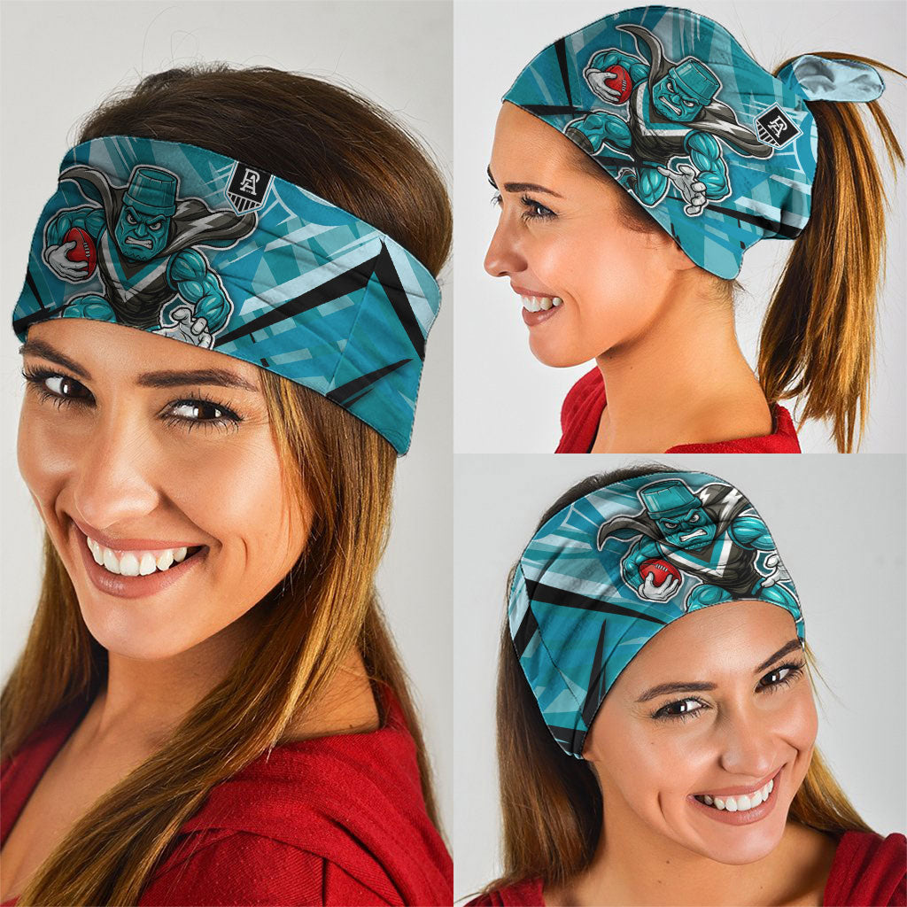 Port Adelaide Power Australian Football Neck Gaiter Powerful Superhero Mascot - Bold Team Colors