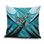 Port Adelaide Power Australian Football Pillow Cover Powerful Superhero Mascot - Bold Team Colors